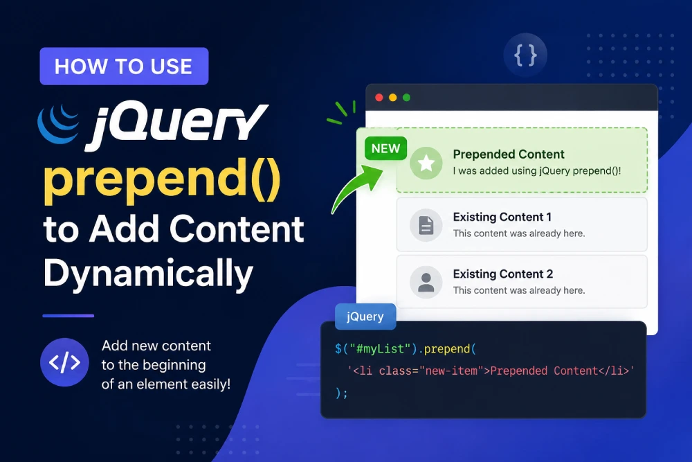 Home 30 Add Content Dynamically with jQuery Prepend