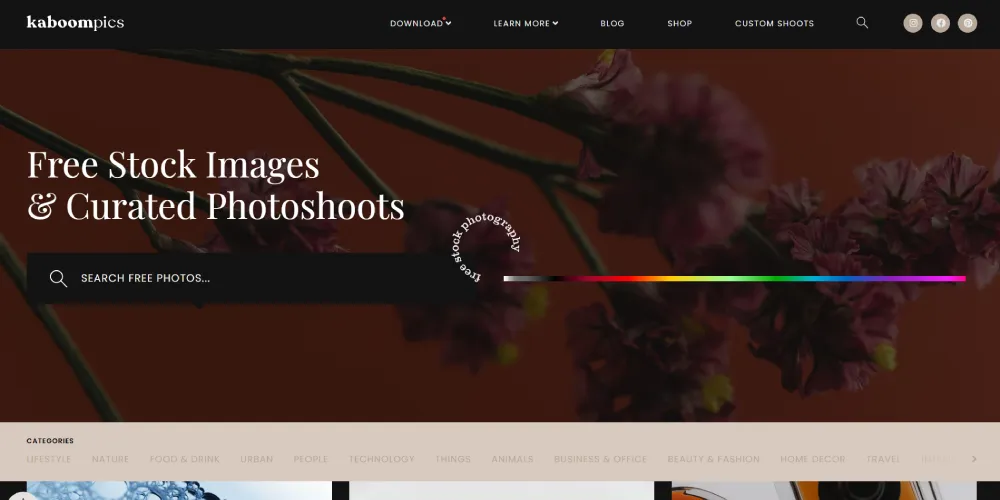 Kaboompics website