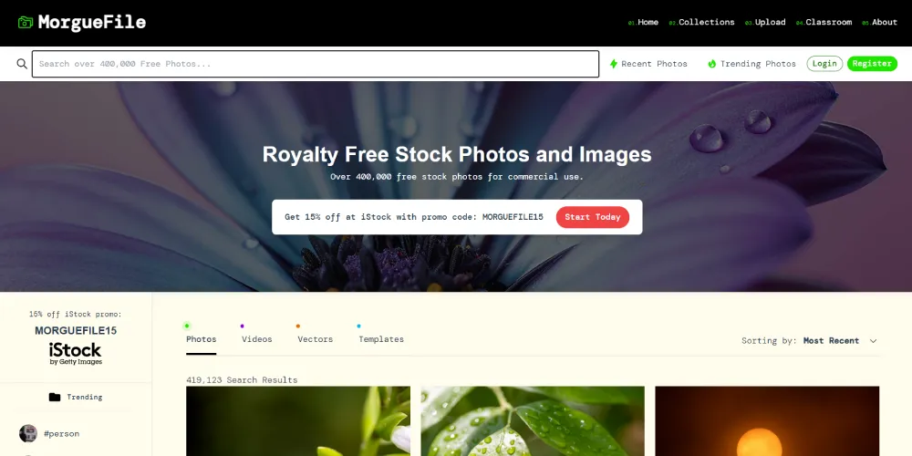 MorgueFile website