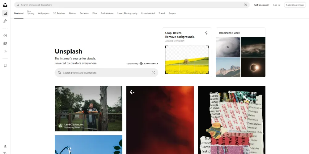 unsplash website