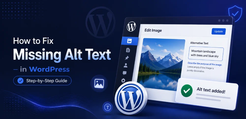 fix missing alt text in wordpress